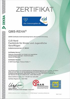 DEKRA-Zertifikat nach QMS-Reha